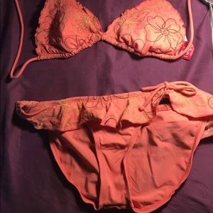 Pink floral swimming suit